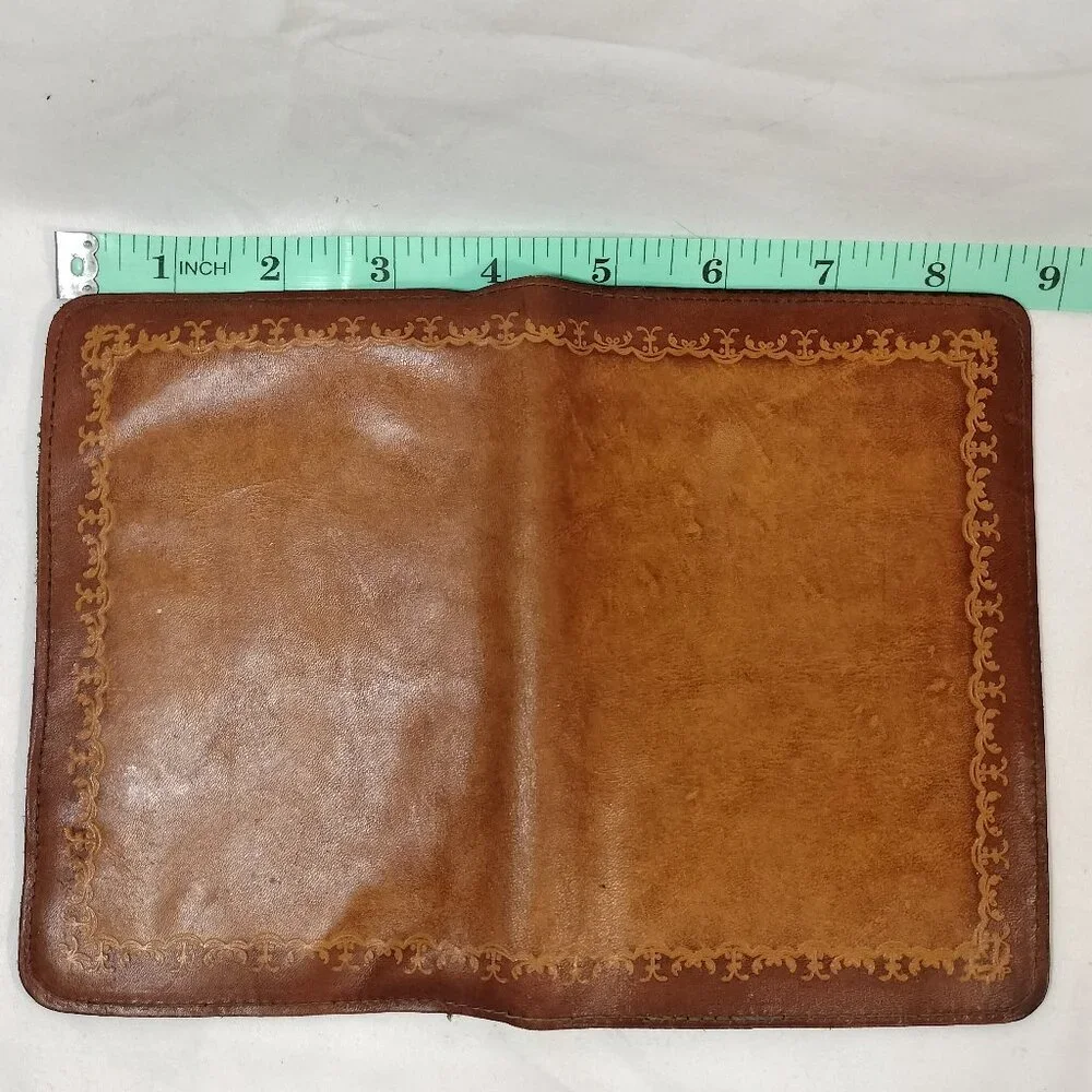 Vertical Leather Bifold Wallet (vintage, handmade)